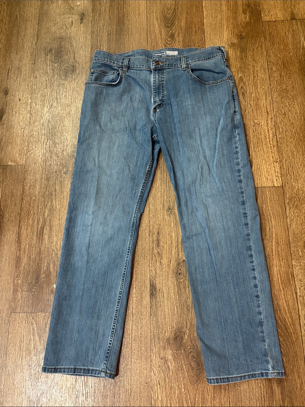 Carhartt Men's Straight Leg Jeans in Medium Blue Wash
